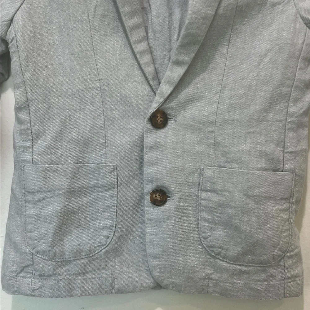 NEXT Toddler Boys Light Gray Blazer Linen Blend Blazer Size 4-5